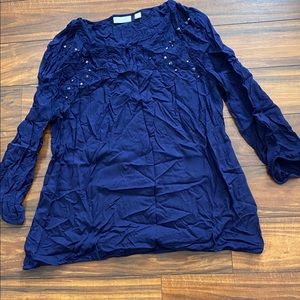 XL New York & Co. 3/4 Length Sleeve Beaded Top
